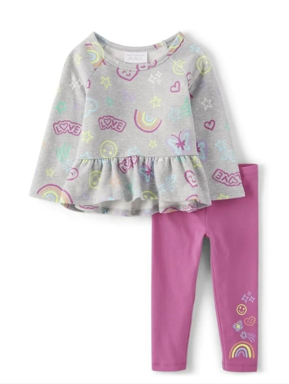 Children's Place Toddler Girls Doodle 2-piece Outfit Set 5T - Picture 1 of 4